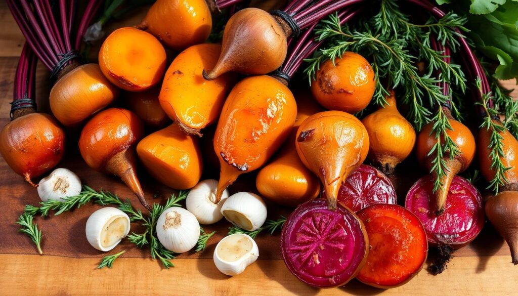 Roasted Golden Beets Ingredients roasted beets and carrots