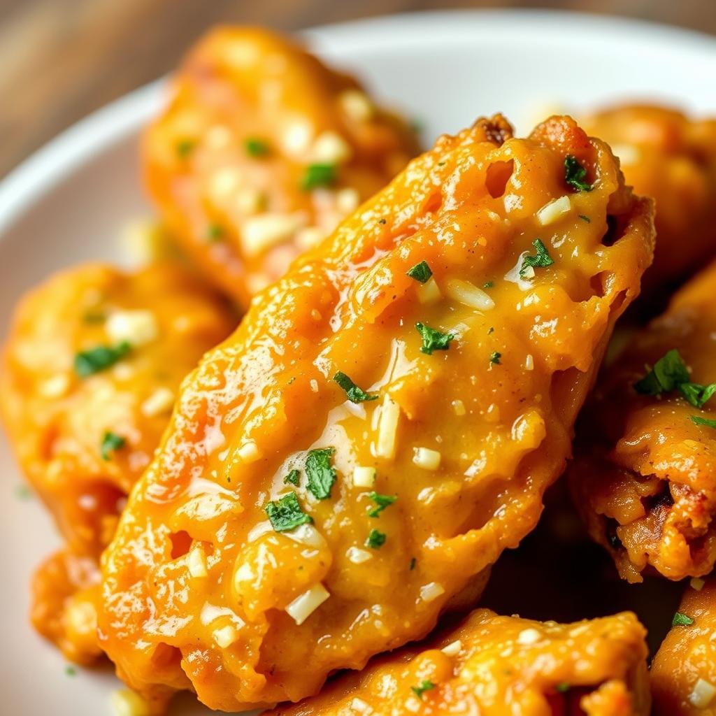Air fryer garlic parmesan chicken wings with visible cheese and herbs Air fryer garlic parmesan chicken wings with visible cheese and herbs