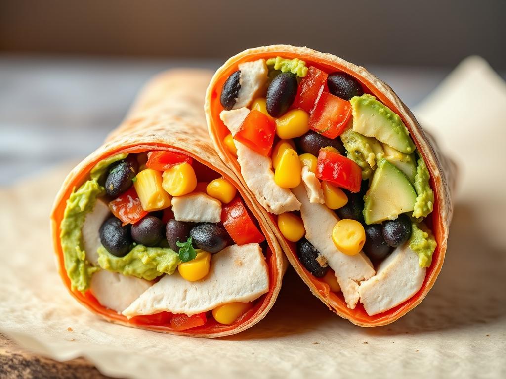 Southwest turkey wrap with avocado and black beans Southwest turkey wrap with avocado and black beans
