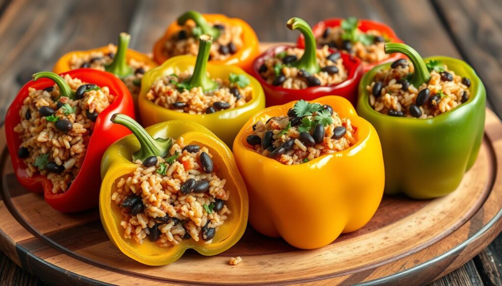 vegetarian stuffed bell peppers vegetarian meal prep